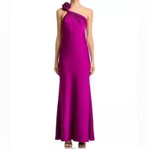 Liv Foster Clara Satin Long Dress Wine Berry Women’s Sz 2